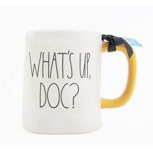 Rae Dunn LOONEY TUNES “WHAT’S UP, DOC?” Ceramic Coffee Mug with BUGS BUNNY Icon